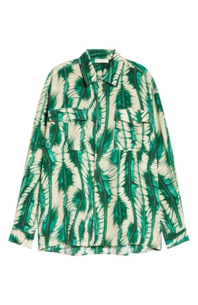 Ulla Johnson Soren Long-sleeve Silk Shirt In Aca Acacia