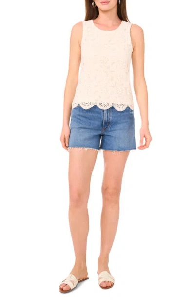 Vince Camuto Crochet Front Tank Top In Brown