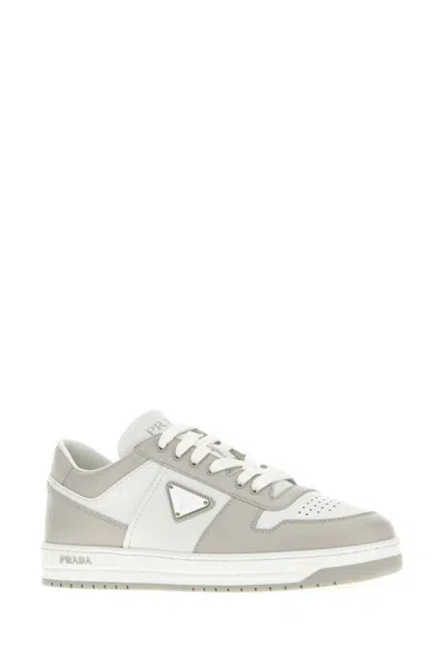 Prada Two-tone Leather Downtown Sneakers In Multi