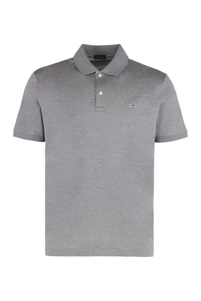 Paul & Shark Short-sleeved Cotton Polo Shirt For Casual Style In Gray