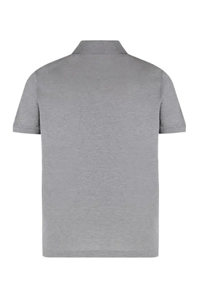 Paul & Shark Short-sleeved Cotton Polo Shirt For Casual Style In Gray