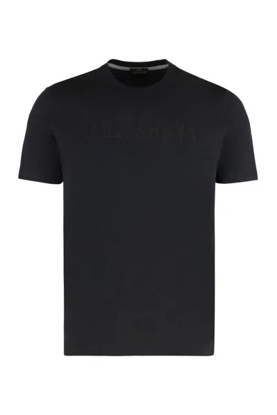 Paul & Shark T-shirt In Cotton Jersey With Logo In Black