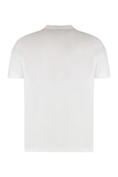 Paul & Shark Cotton Jersey Logo Print Crew Neck T-shirt In White