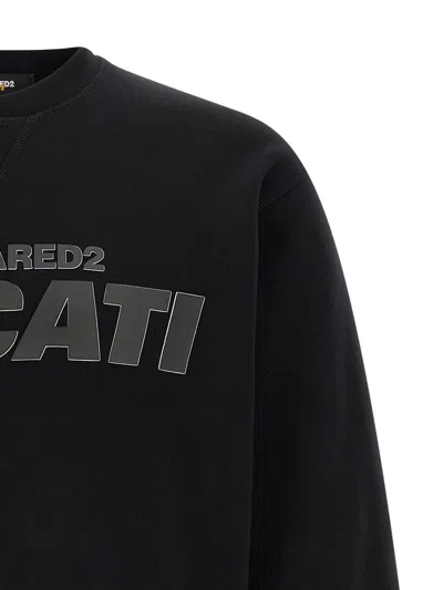 Dsquared2 X Ducati Capsule Crewneck Sweatshirt In Black