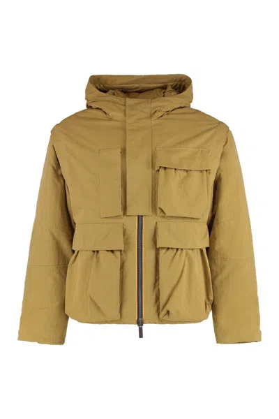 K-way Short Parka Guillermo With Hood In Brown