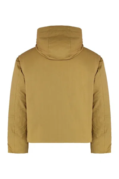 K-way Short Parka Guillermo With Hood In Brown