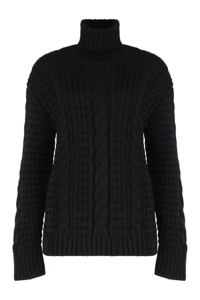 Moncler Genius Moncler X Edward Enninful Tricot Turtleneck Sweater Sweaters And Cardigans Black In Black