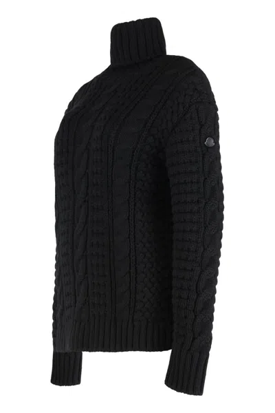 Moncler Genius Moncler X Edward Enninful Tricot Turtleneck Sweater Sweaters And Cardigans Black In Black