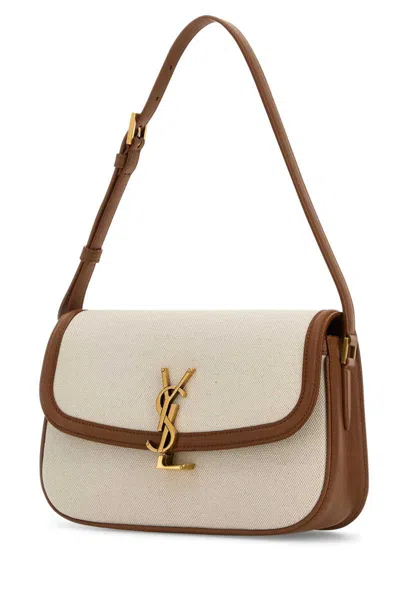 Saint Laurent Natural Solferino Medium Shoulder Bag In Brown