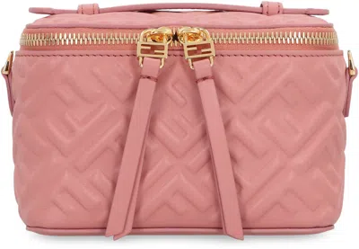 Fendi Women Vanity Leather Shoulder Bag With Ff Motif In Multi