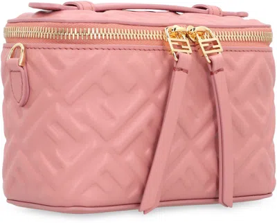 Fendi Women Vanity Leather Shoulder Bag With Ff Motif In Multi