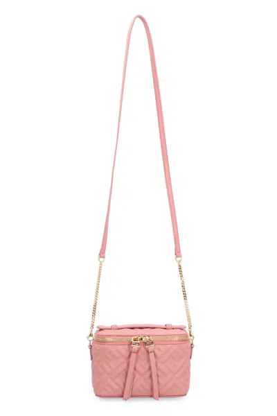 Fendi Women Vanity Leather Shoulder Bag With Ff Motif In Multi