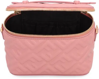 Fendi Women Vanity Leather Shoulder Bag With Ff Motif In Multi