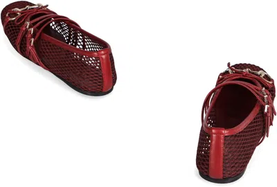 Gucci Flat Mesh Ballerinas In Red