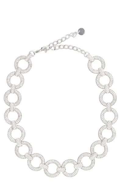 Self-portrait Choker Crystal Link In White