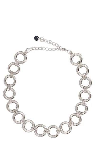 Self-portrait Choker Crystal Link In White
