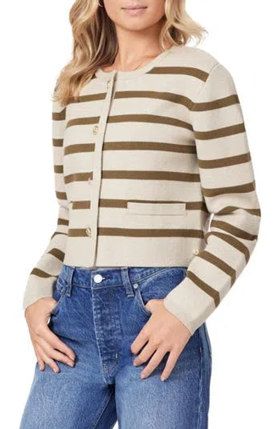 Scotch & Soda Stripe Cardigan In Neutral