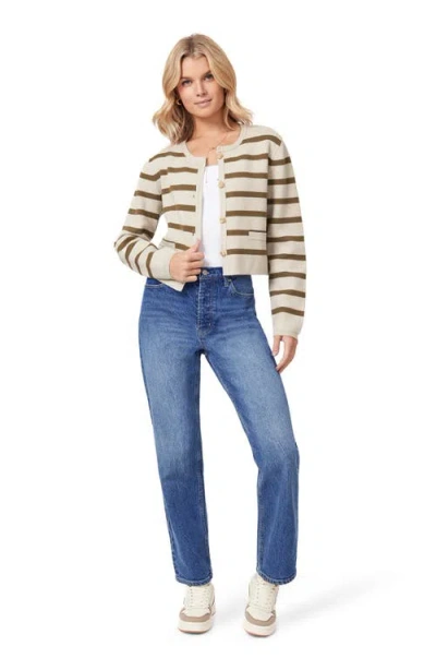 Scotch & Soda Stripe Cardigan In Neutral