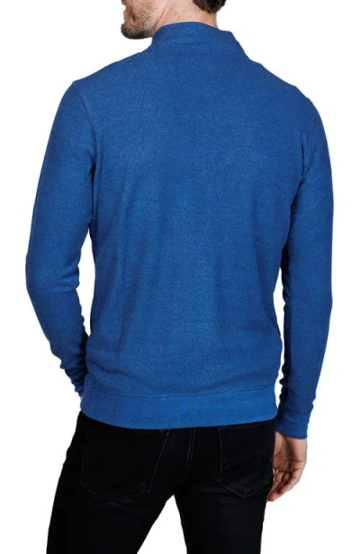 Tailorbyrd Quarter Zip Cozy Knit Pullover In Blue