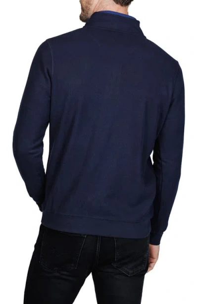 Tailorbyrd Quarter Zip Cozy Knit Pullover In Blue