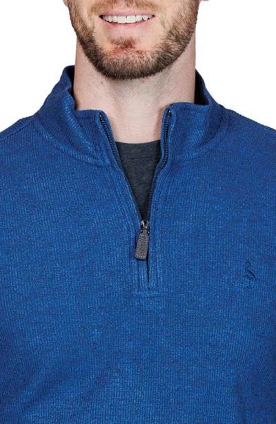 Tailorbyrd Quarter Zip Cozy Knit Pullover In Blue