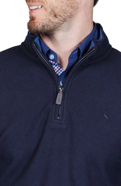Tailorbyrd Quarter Zip Cozy Knit Pullover In Blue