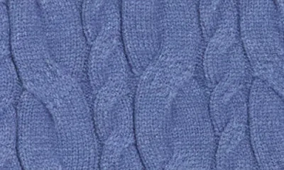 Cyrus Cable Knit Crop Cardigan In Blue