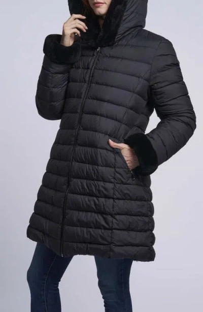 Blue Duck Water Resistant Reversible Genuine Shearling 700 Fill Power Down Coat In Blue