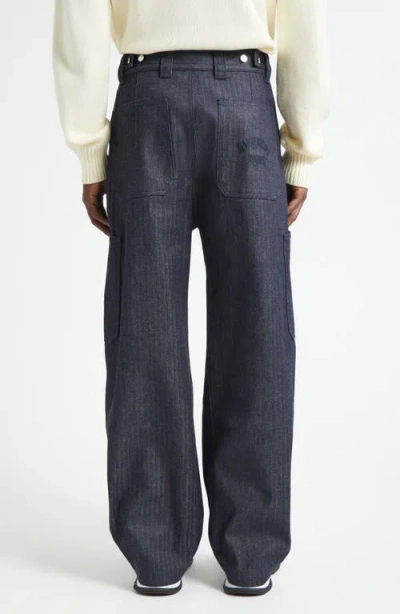 Givenchy Twisted Leg Cargo Jeans In Blue