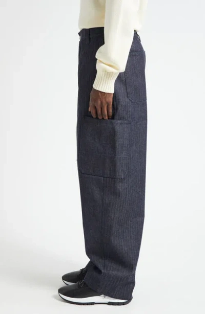 Givenchy Twisted Leg Cargo Jeans In Blue