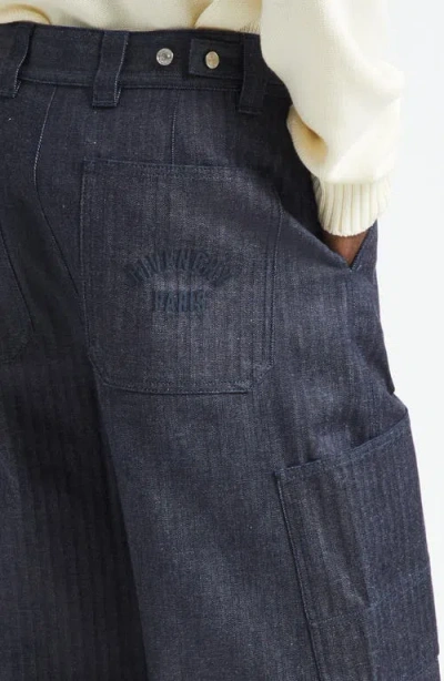 Givenchy Twisted Leg Cargo Jeans In Blue