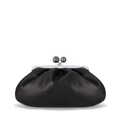 Max Mara Pasticcino Cubico Medium Black Clutch In Black
