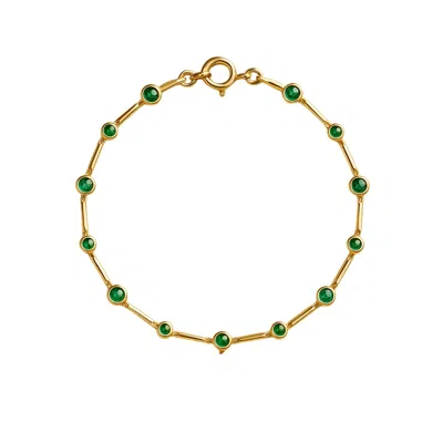 Lily Flo Jewellery Women's Gold / Green Light Line Emerald Composition Bracelet In Multi
