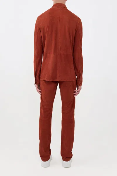 Gabriela Hearst Lucas Overshirt In Rust Suede In Brown