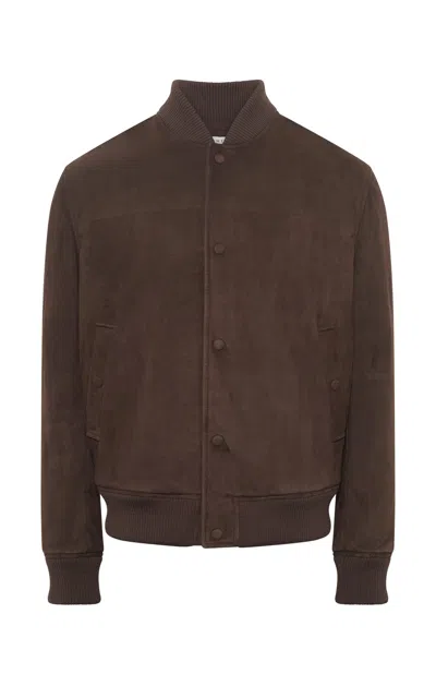 Gabriela Hearst Greg Bomber In Chocolate Suede In Brown