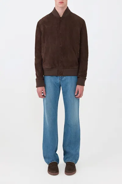 Gabriela Hearst Greg Bomber In Chocolate Suede In Brown