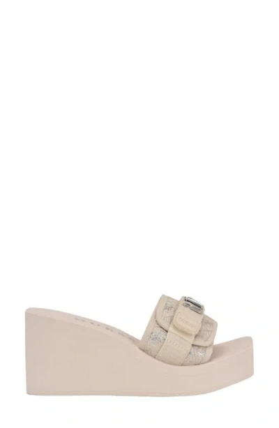 Guess Dellean Platform Wedge Sandal In Brown