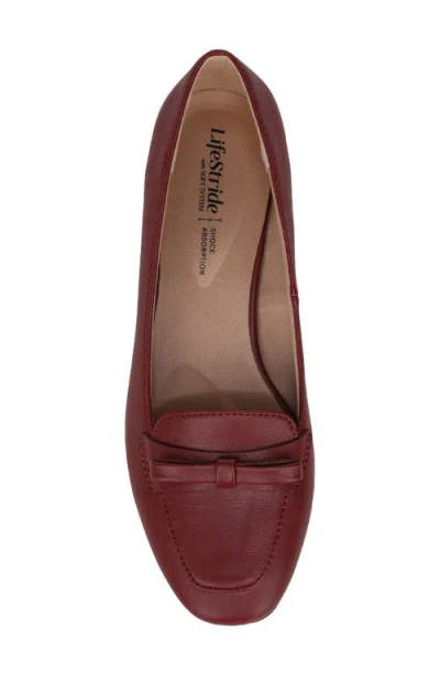Lifestride Women's Claudine Square Toe Block Heel Ballerina Flats In Red