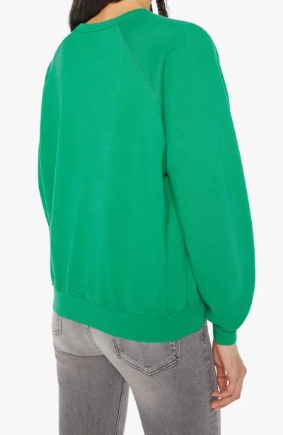 Mother The Biggie Concert Cotton Graphic Sweatshirt In Green