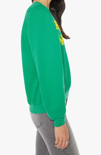 Mother The Biggie Concert Cotton Graphic Sweatshirt In Green