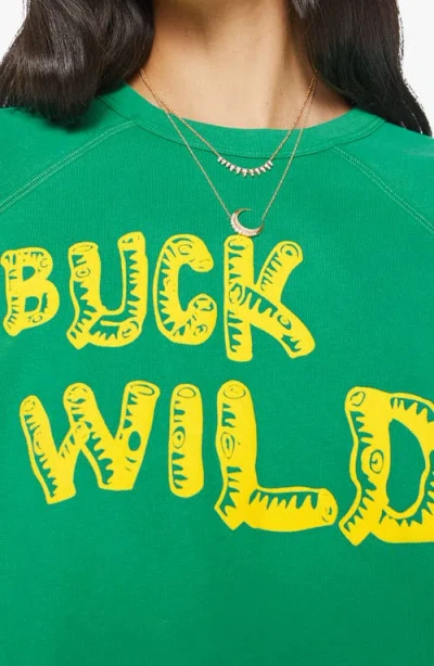 Mother The Biggie Concert Cotton Graphic Sweatshirt In Green