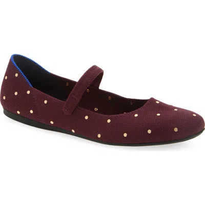 Rothys The Square Mary Jane In Red In Brown