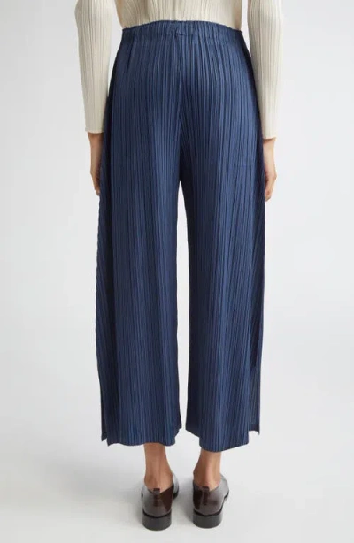 Issey Miyake Mellow Pleats Culottes In Blue