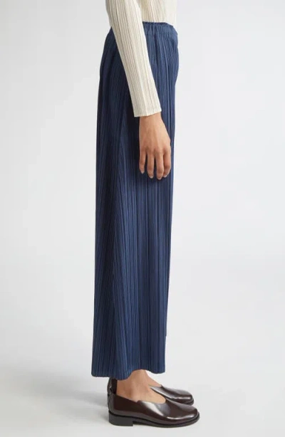 Issey Miyake Mellow Pleats Culottes In Blue