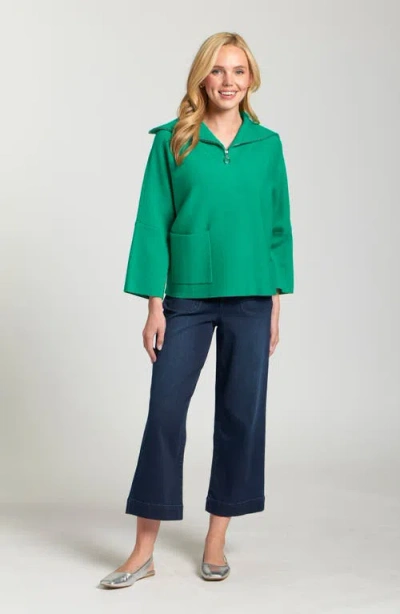 Apny Half-zip Pullover In Green