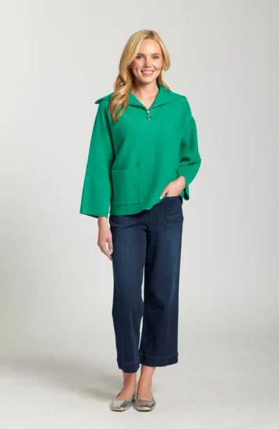 Apny Half-zip Pullover In Green