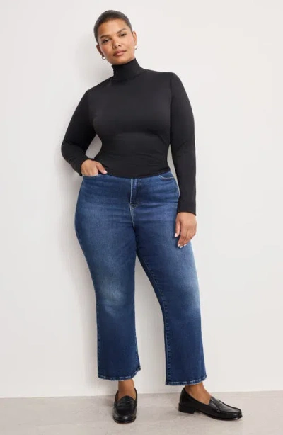 Good American Weightless Scuba Turtleneck Top In Black