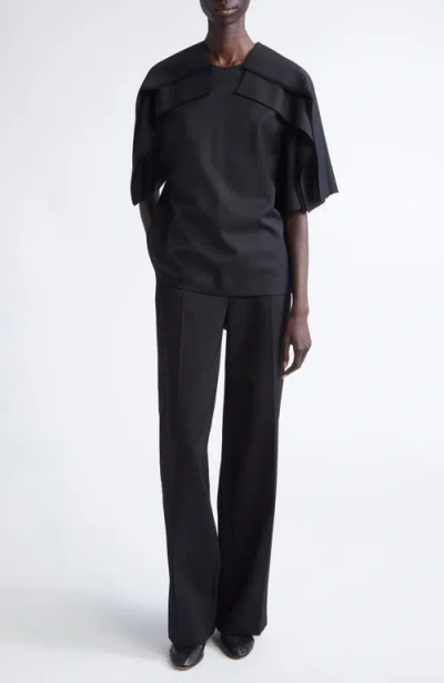 Fforme Agel Tailored Virgin Wool Trousers In Black