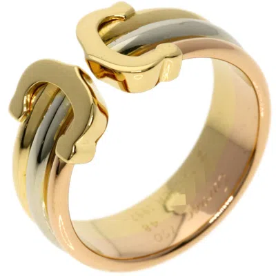 Pre-owned Cartier Pink White Yellow Band Ring () In Multi