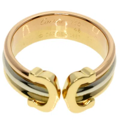 Pre-owned Cartier Pink White Yellow Band Ring () In Multi